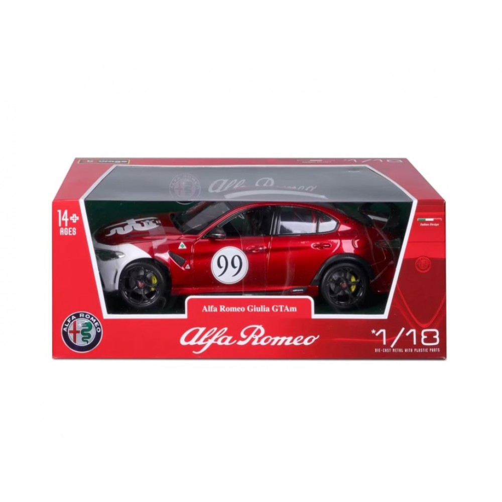 BURAGO 1:18 ALFA ROMEO GIULIA GTAm RED #99 (18-11049)