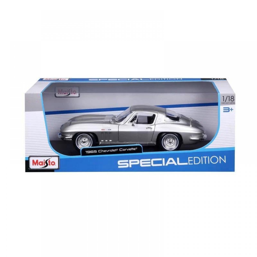 MAISTO 1:18 SPECIAL EDITION 1965 CHEVROLET CORVETTE SILVER (48/31640)
