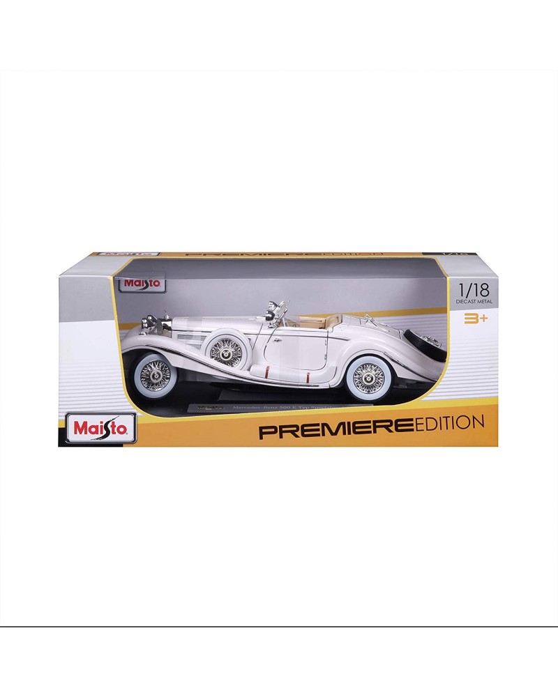 MAISTO 1:18 PE. ED. 1936 MERCEDES-BENZ 500K TYP SPECIALROADSTER WHITE (48/36055)