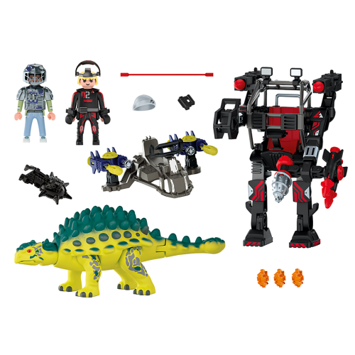 PLAYMOBIL Αγκυλόσαυρος με μαχητή εναντίον ρομπότ (70626)