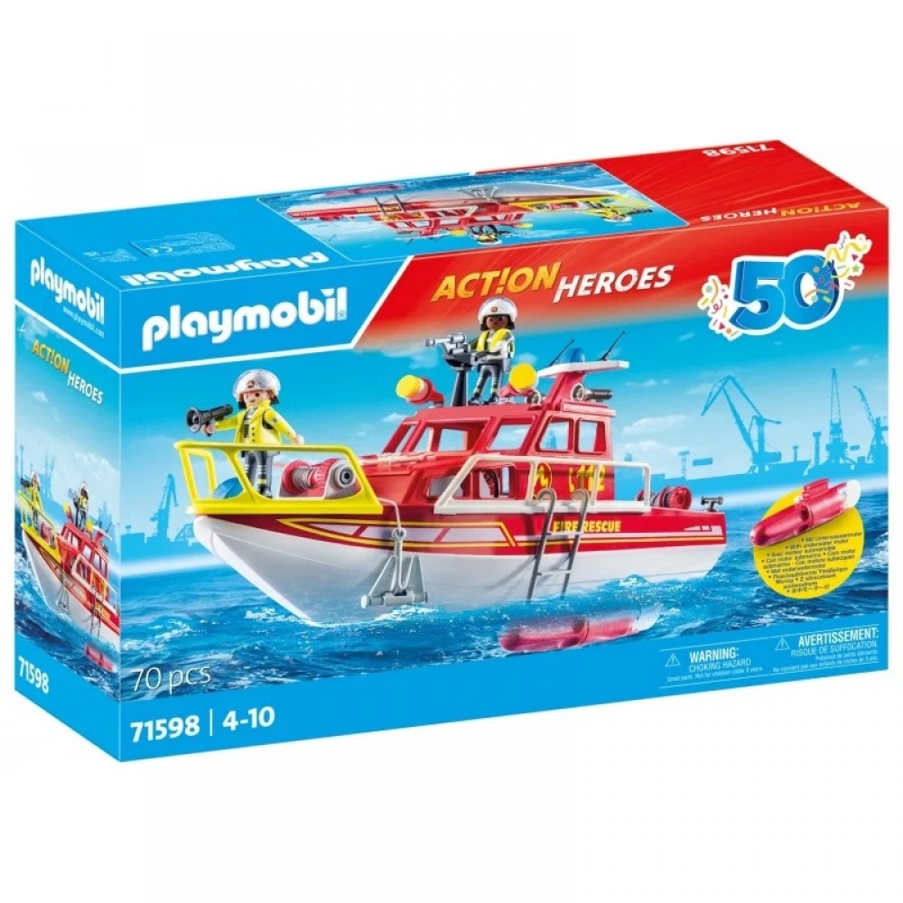 PLAYMOBIL ΠΥΡΟΣΒΕΣΤΙΚΟ ΣΚΑΦΟΣ ΔΙΑΣΩΣΗΣ (71598)