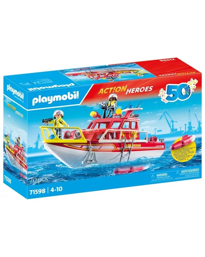 PLAYMOBIL ΠΥΡΟΣΒΕΣΤΙΚΟ ΣΚΑΦΟΣ ΔΙΑΣΩΣΗΣ (71598)