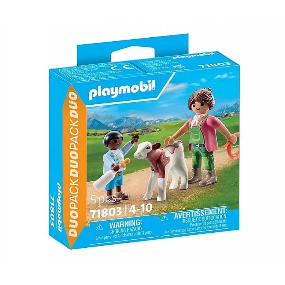 PLAYMOBIL DUOPACK ΑΓΡΟΤΙΣΣΑ & ΠΑΙΔΑΚΙ ΜΕ ΜΟΣΧΑΡΑΚΙ (71803)