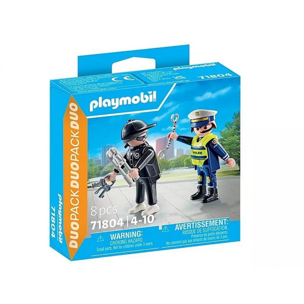 PLAYMOBIL DUOPACK ΑΣΤΥΝΟΜΟΣ ΚΑΙ ΔΙΑΡΡΗΚΤΗΣ (71804)