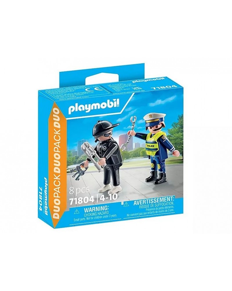 PLAYMOBIL DUOPACK ΑΣΤΥΝΟΜΟΣ ΚΑΙ ΔΙΑΡΡΗΚΤΗΣ (71804)