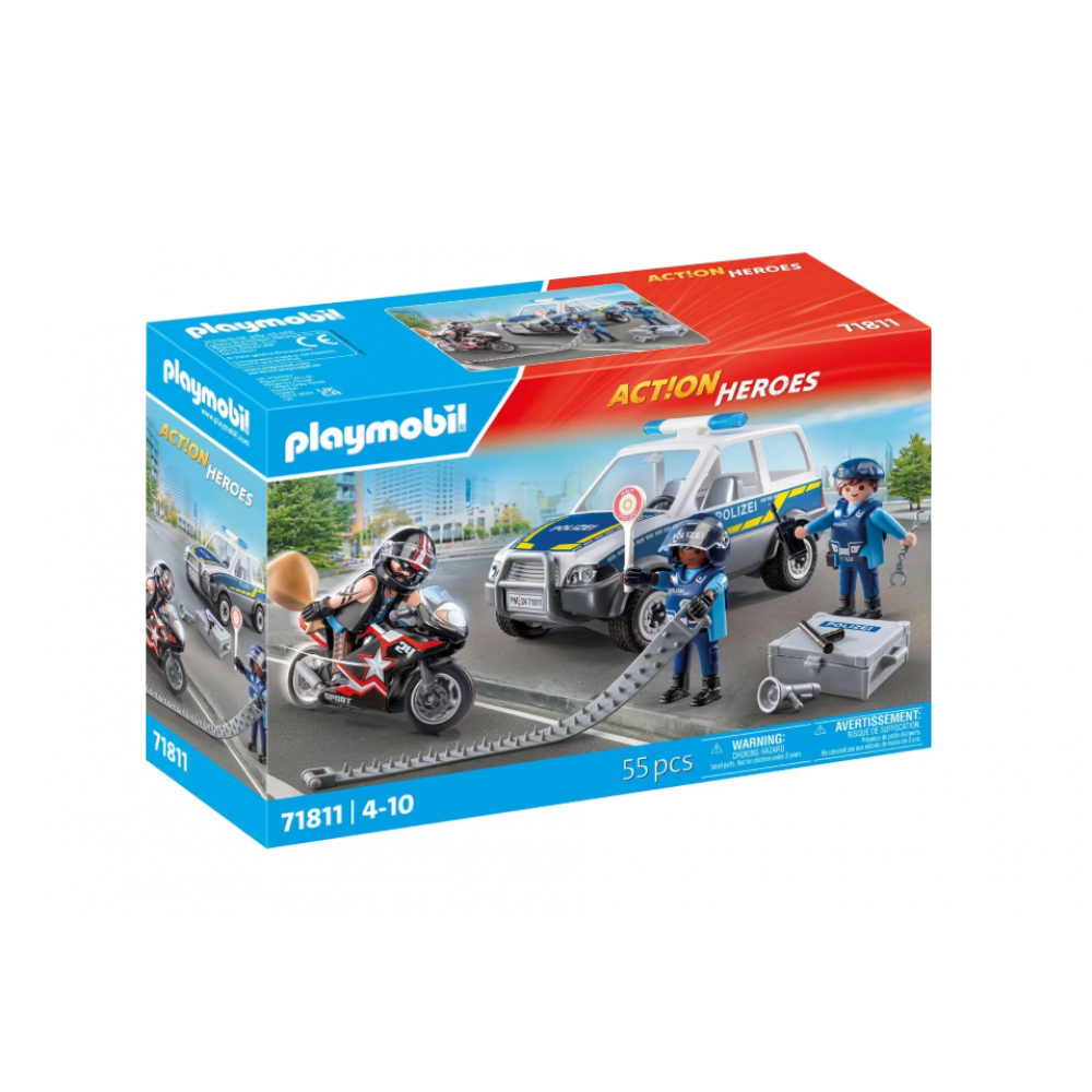 PLAYMOBIL ACTION HEROES ΜΠΛΟΚΟ ΑΣΤΥΝΟΜΙΑΣ ΚΑΙ ΛΗΣΤΗΣ ΜΕ ΜΟΤΟΣΙΚΛΕΤΑ (71811)