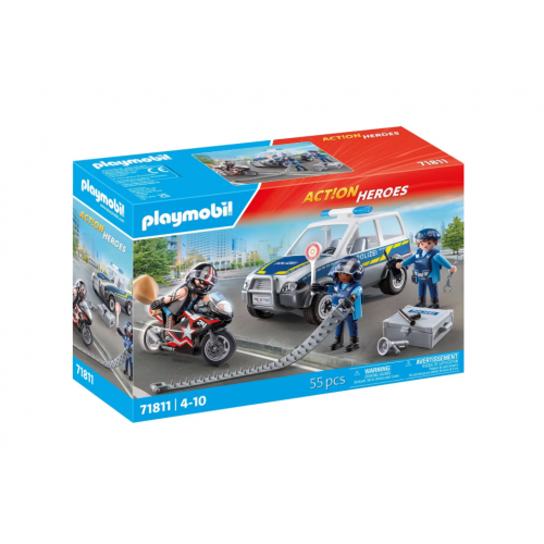 PLAYMOBIL ACTION HEROES ΜΠΛΟΚΟ ΑΣΤΥΝΟΜΙΑΣ ΚΑΙ ΛΗΣΤΗΣ ΜΕ ΜΟΤΟΣΙΚΛΕΤΑ (71811)