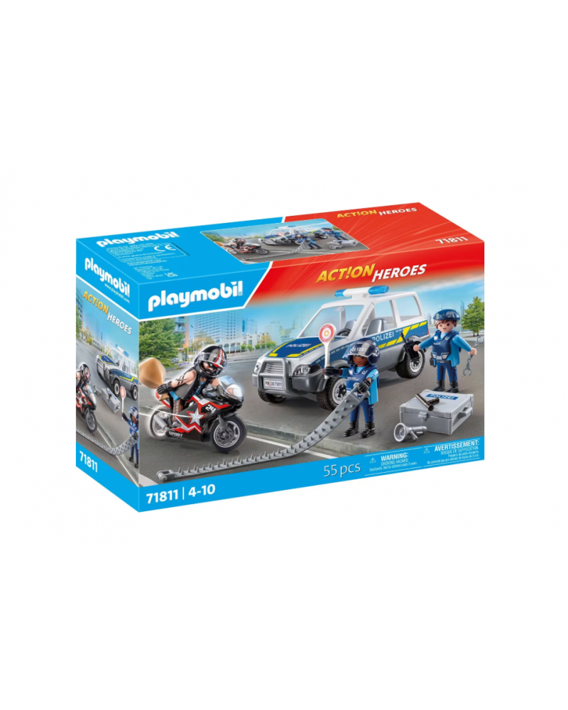 PLAYMOBIL ACTION HEROES ΜΠΛΟΚΟ ΑΣΤΥΝΟΜΙΑΣ ΚΑΙ ΛΗΣΤΗΣ ΜΕ ΜΟΤΟΣΙΚΛΕΤΑ (71811)