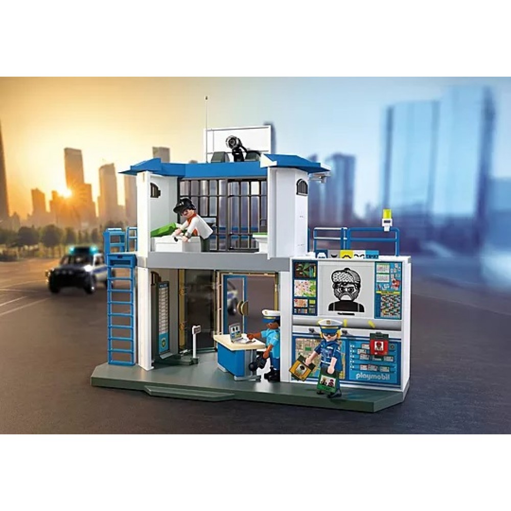 PLAYMOBIL CITY ACTION ΑΣΤΥΝΟΜΙΚΟ ΤΜΗΜΑ ΜΕ ΔΩΜΑΤΙΟ ΕΡΕΥΝΩΝ (71874)