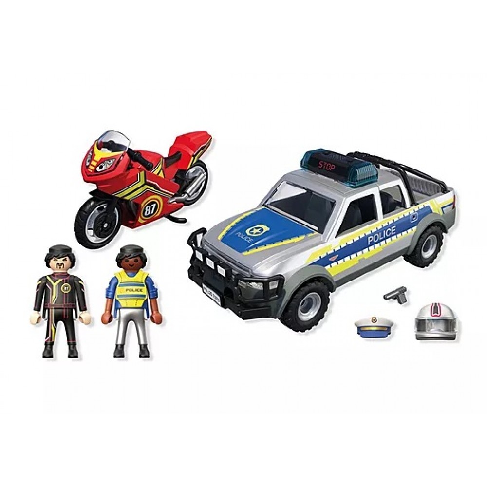 PLAYMOBIL CITY ACTION ΑΣΤΥΝΟΜΙΚΟ ΟΧΗΜΑ PICKUP / ΜΟΤΟΣΥΚΛΕΤΑ (71875)