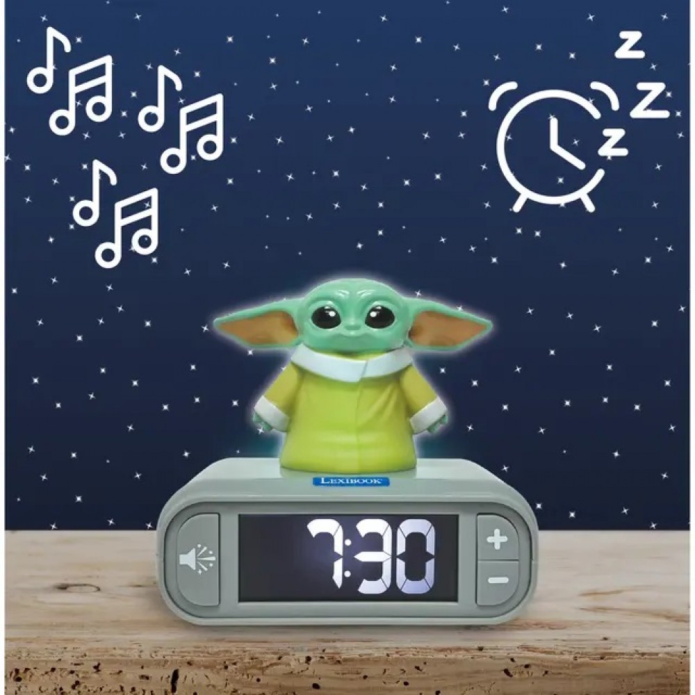 LEXIBOOK DISNEY STAR WARS ΨΗΦΙΑΚΟ ΞΥΠΝΗΤΗΡΙ GROGU ΜΕ 3D ΦΩΤΙΣΤΙΚΗ ΦΙΓΟΥΡΑ ΝΥΚΤΟΣ ΚΑΙ ΗΧΗΤΙΚΑ ΕΦΕ (25.RL800SW)