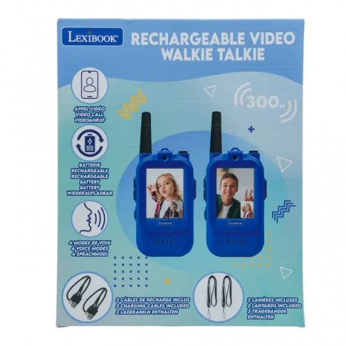 LEXIBOOK WALKIE TALKIE ΕΠΑΝΑΦΟΡΤΙΖΟΜΕΝΟΣ ΒΙΝΤΕΟ ΠΟΜΠΟΔΕΚΤΗΣ ΜΕ ΕΓΧΡΩΜΗ ΟΘΟΝΗ ΚΑΙ ΕΜΒΕΛΕΙΑ 500 ΜΕΤΡΩΝ (25.TWV10)