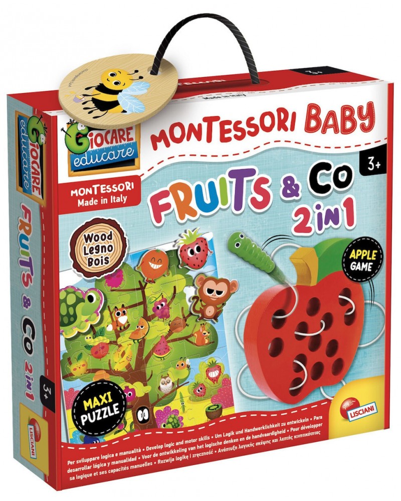 MONTESSORI BABY WOOD FRUITS AND CO 2 ΙΝ 1 (92260)