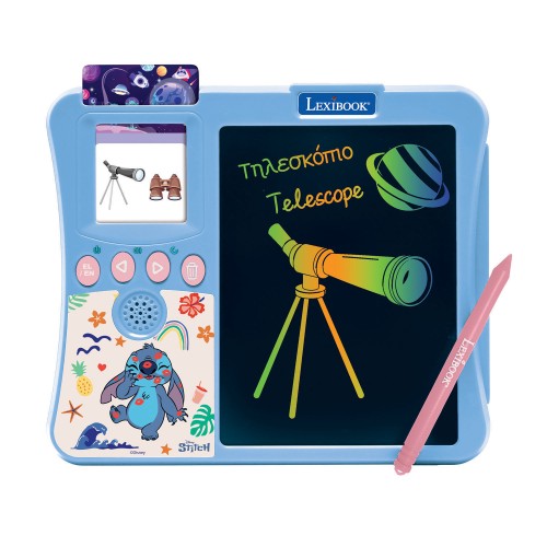 LEXIBOOK ΔΙΑΔΡΑΣΤΙΚΟΣ ΔΙΓΛΩΣΣΟΣ ΑΝΑΓΝΩΣΤΗΣ ΚΑΡΤΩΝ STITCH ΜΕ 250 ΚΑΡΤΕΣ & ΠΙΝΑΚΑΚΙ ΣΧΕΔΙΑΣΗΣ (JCR20DI8)