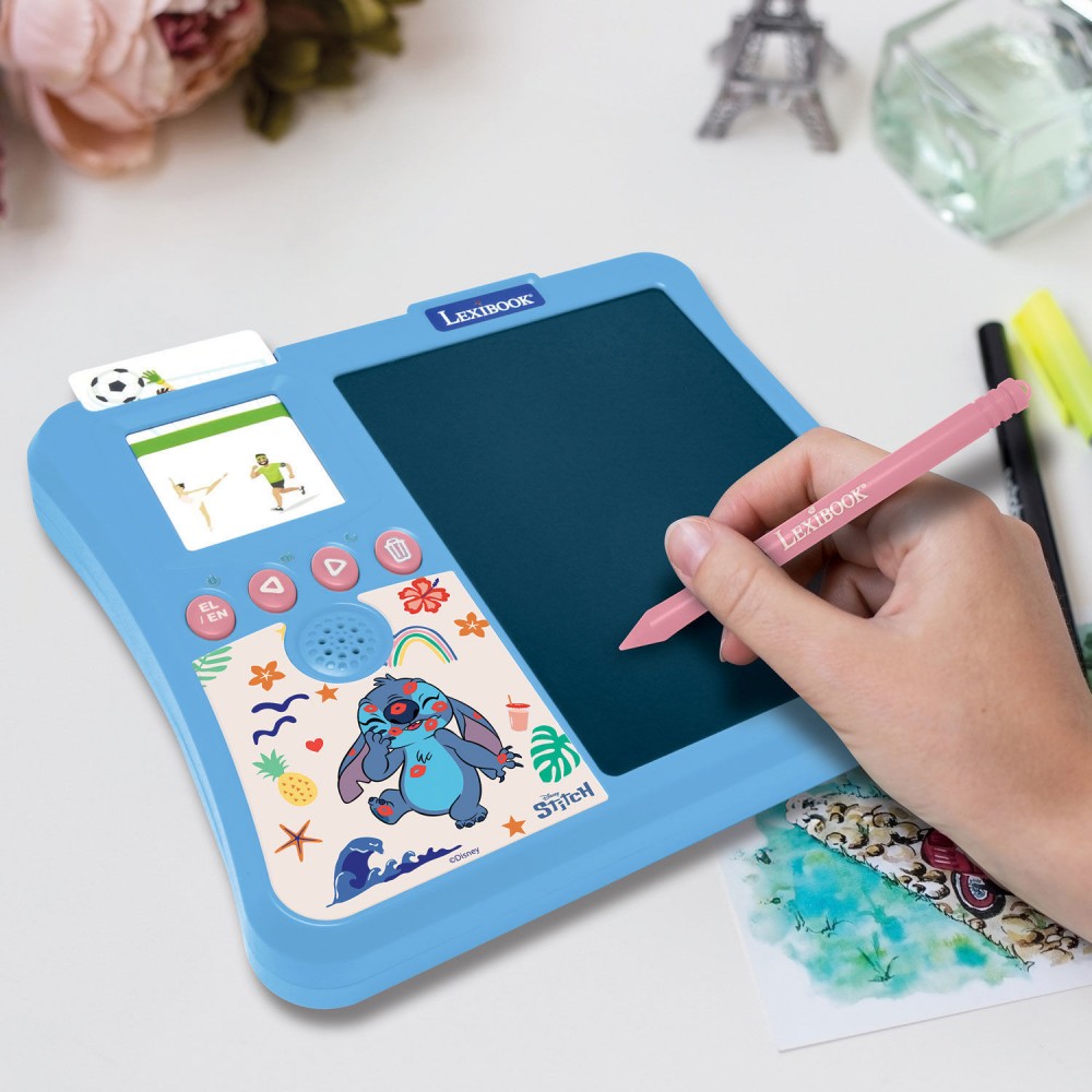 LEXIBOOK ΔΙΑΔΡΑΣΤΙΚΟΣ ΔΙΓΛΩΣΣΟΣ ΑΝΑΓΝΩΣΤΗΣ ΚΑΡΤΩΝ STITCH ΜΕ 250 ΚΑΡΤΕΣ & ΠΙΝΑΚΑΚΙ ΣΧΕΔΙΑΣΗΣ (JCR20DI8)