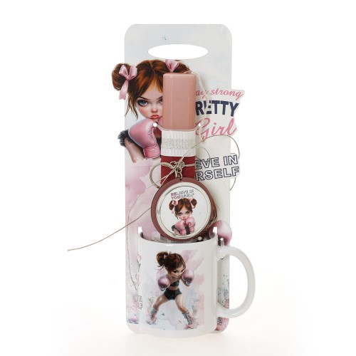 ΛΑΜΠΑΔΑ ΜΕ ΠΛΑΤΗ & ΚΟΥΠΑ ΚΟΡΙΤΣΙ ΜΠΟΞ - ΔΩΡΟ ΤΟ ΚΟΥΤΙ (41-1315Κ)