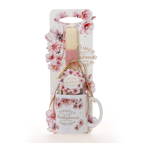 ΛΑΜΠΑΔΑ ΜΕ ΠΛΑΤΗ & ΚΟΥΠΑ ΦΛΟΡΑΛ ΡΟΖ - ΔΩΡΟ ΤΟ ΚΟΥΤΙ (41-1317Κ)