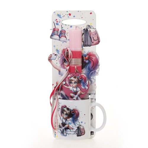 ΛΑΜΠΑΔΑ ΜΕ ΠΛΑΤΗ & ΚΟΥΠΑ ΚΟΡΙΤΣΙ ΣΕΛΦΙ - ΔΩΡΟ ΤΟ ΚΟΥΤΙ (41-1336Κ)