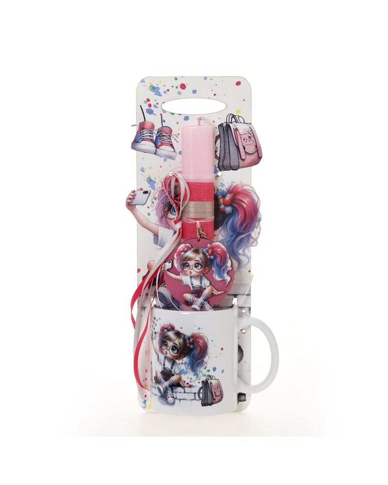 ΛΑΜΠΑΔΑ ΜΕ ΠΛΑΤΗ & ΚΟΥΠΑ ΚΟΡΙΤΣΙ ΣΕΛΦΙ - ΔΩΡΟ ΤΟ ΚΟΥΤΙ (41-1336Κ)