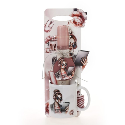 ΛΑΜΠΑΔΑ ΜΕ ΠΛΑΤΗ & ΚΟΥΠΑ GIRL BOSS - ΔΩΡΟ ΤΟ ΚΟΥΤΙ (41-1345Κ)