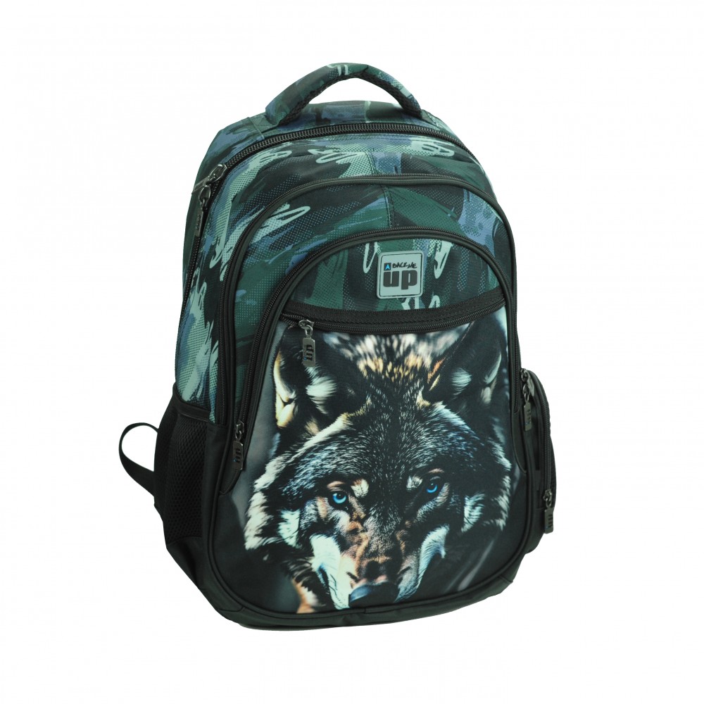 BMU ΣΑΚΙΔΙΟ ΣΧΟΛΙΚΟ ΟΒΑΛ BLUE EYE WOLF (357-33031)