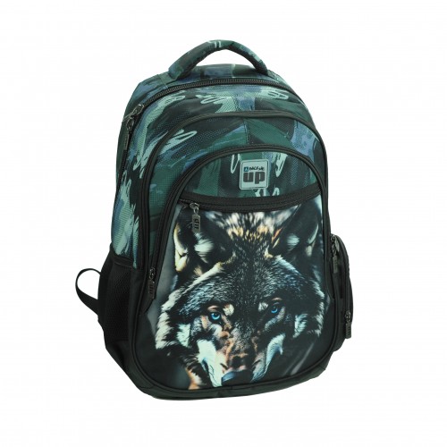 BMU ΣΑΚΙΔΙΟ ΣΧΟΛΙΚΟ ΟΒΑΛ BLUE EYE WOLF (357-33031)