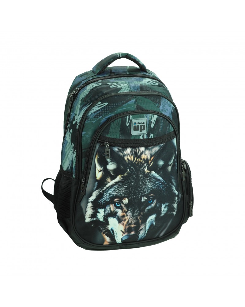 BMU ΣΑΚΙΔΙΟ ΣΧΟΛΙΚΟ ΟΒΑΛ BLUE EYE WOLF (357-33031)