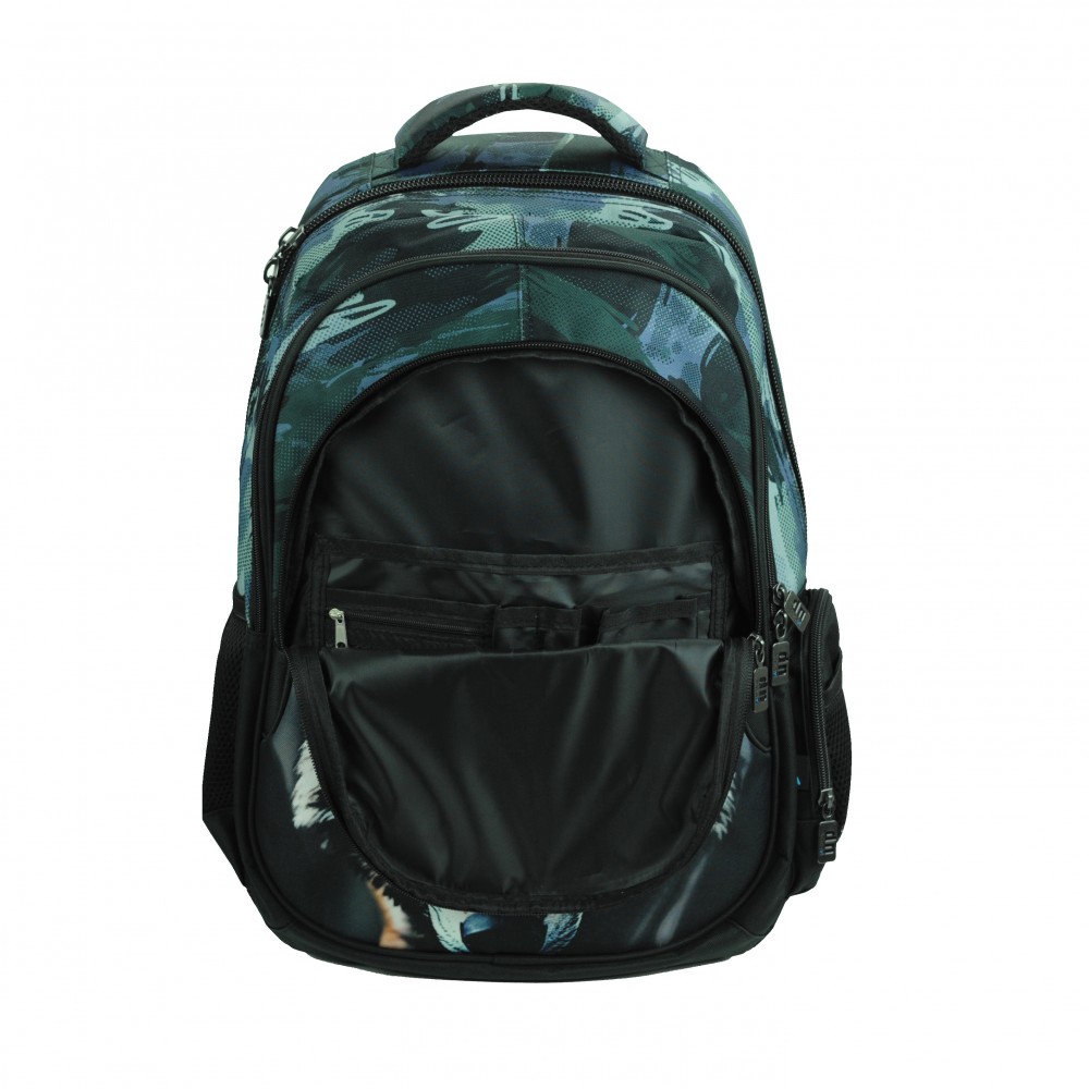 BMU ΣΑΚΙΔΙΟ ΣΧΟΛΙΚΟ ΟΒΑΛ BLUE EYE WOLF (357-33031)