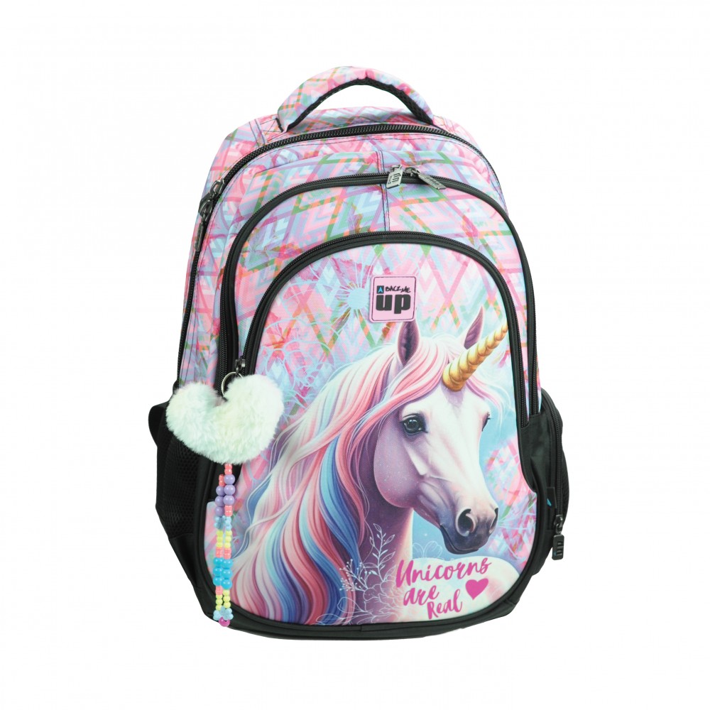 BMU ΣΑΚΙΔΙΟ ΣΧΟΛΙΚΟ ΟΒΑΛ PASTEL UNICORN (357-41031)