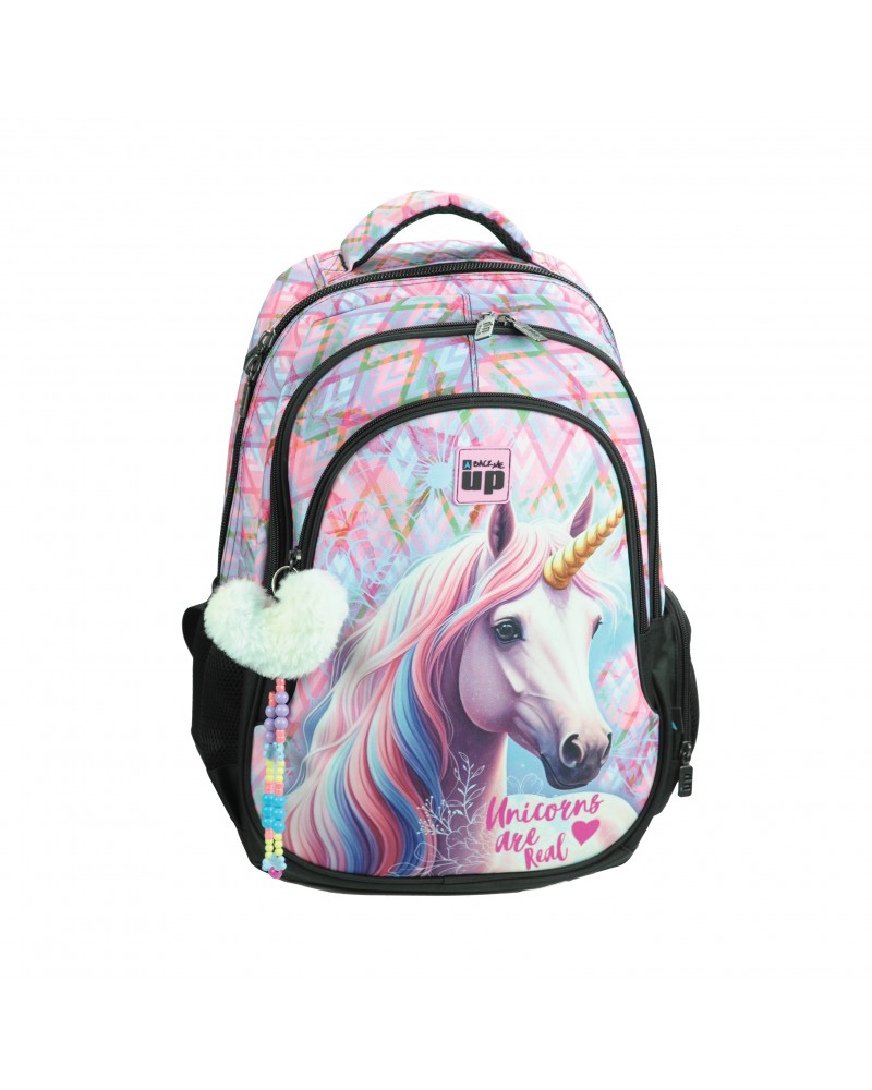 BMU ΣΑΚΙΔΙΟ ΣΧΟΛΙΚΟ ΟΒΑΛ PASTEL UNICORN (357-41031)