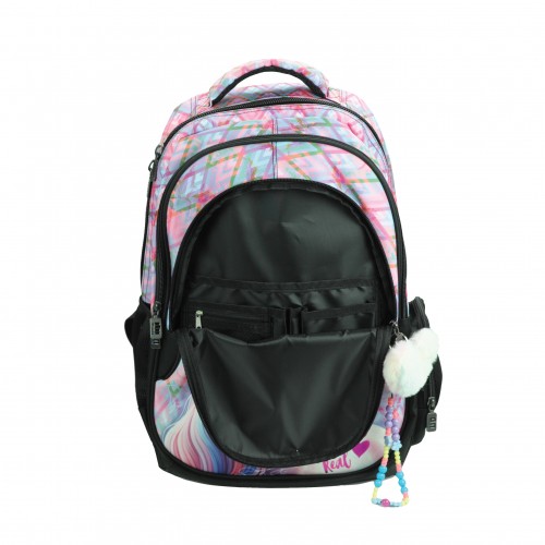 BMU ΣΑΚΙΔΙΟ ΣΧΟΛΙΚΟ ΟΒΑΛ PASTEL UNICORN (357-41031)