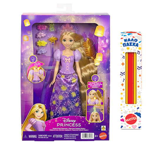 ΛΑΜΠΑΔΑ DISNEY PRINCESS ΚΟΥΚΛΑ ΡΑΠΟΥΝΖΕΛ ΜΕ ΜΑΛΛΙΑ ΠΟΥ ΛΑΜΠΟΥΝ (JHL46)