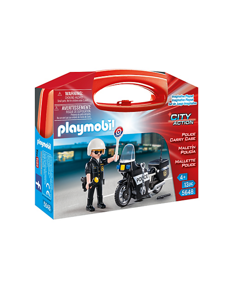 PLAYMOBIL Βαλιτσάκι Αστυνόμος με μοτοσικλέτα (5648)