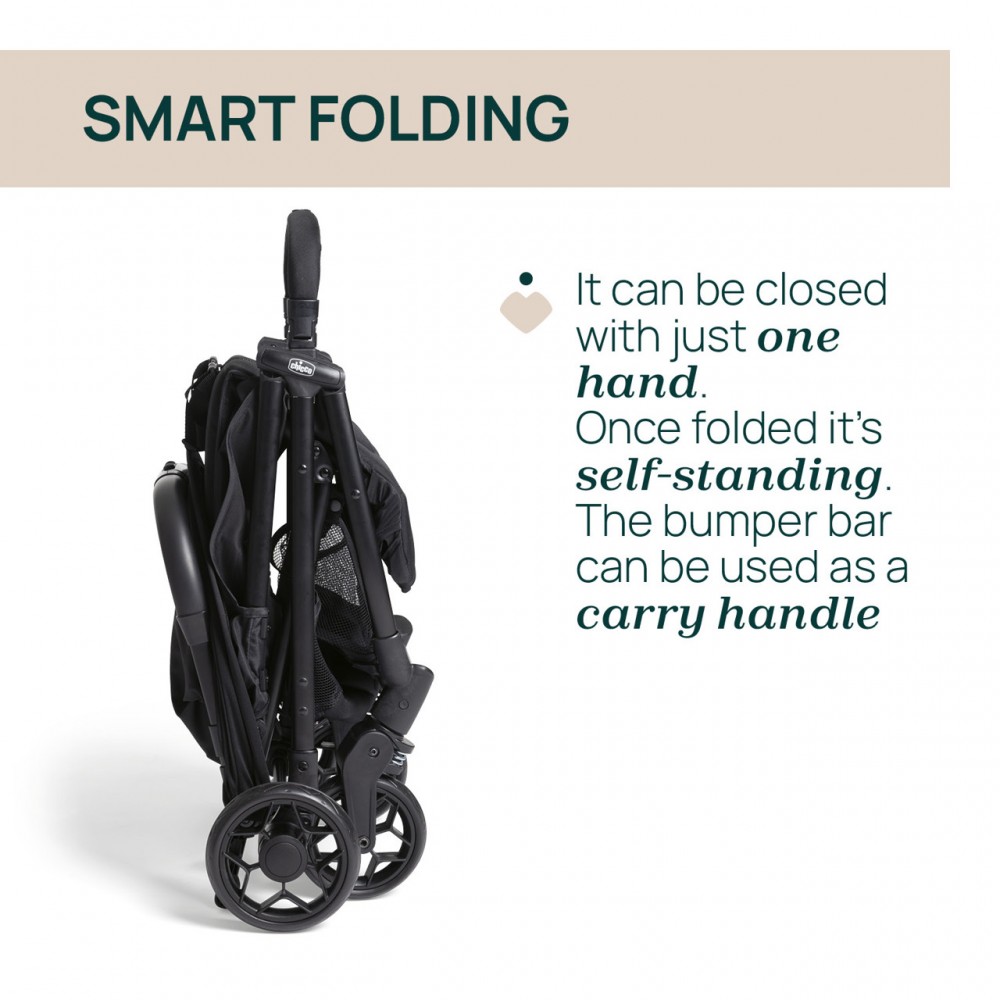 Chicco Καρότσι Μωρού Urbino Μαύρο για Παιδί έως 22kg