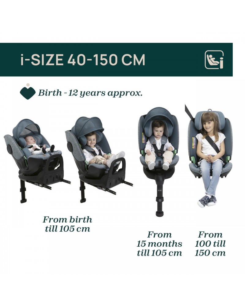 Chicco Καθισματάκι Αυτοκινήτου Bi-Seat i-Size Air για Παιδί 40-150 cm Teal Blue
