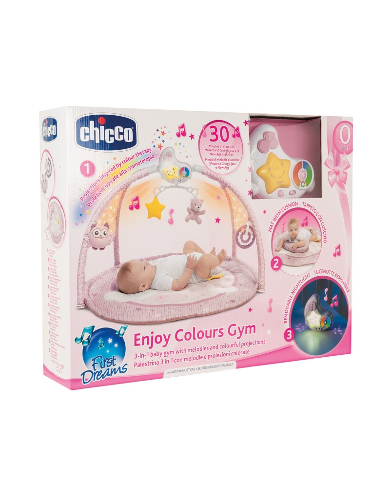 Chicco Βρεφικό Γυμναστήριο με Προβολέα Enjoy Colors Ροζ Για 0+