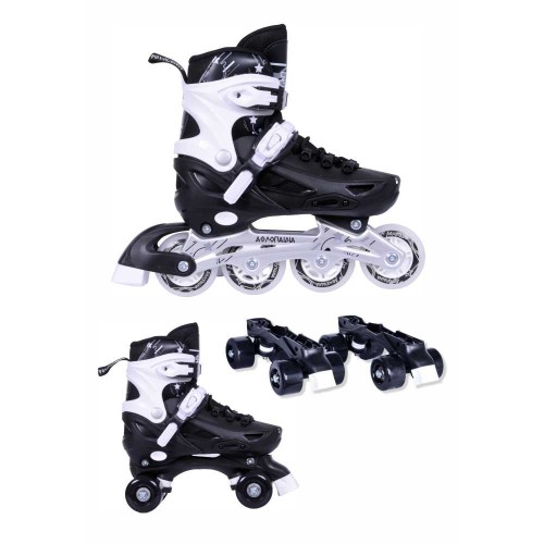 ΑΘΛΟΠΑΙΔΙΑ 10306 Αυξομειούμενα Πατίνια/Roller Skates 2 σε 1 - Μαύρο