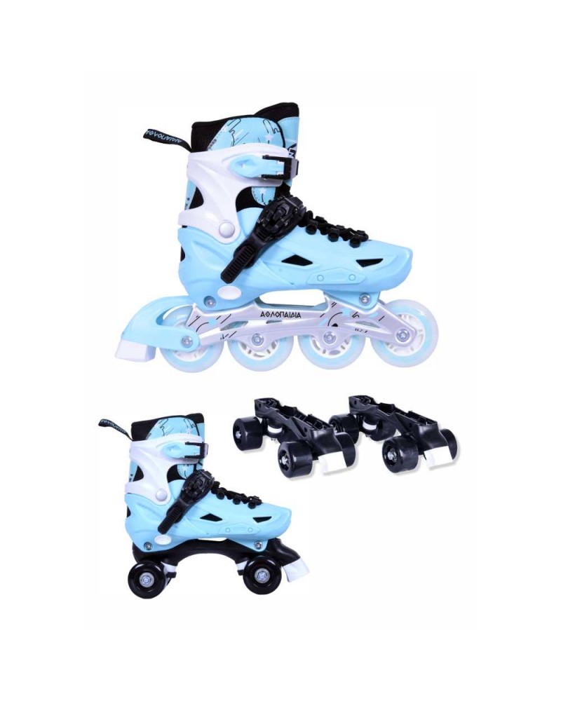 ΑΘΛΟΠΑΙΔΙΑ 10306 Αυξομειούμενα Πατίνια/Roller Skates 2 σε 1 - Μέντα