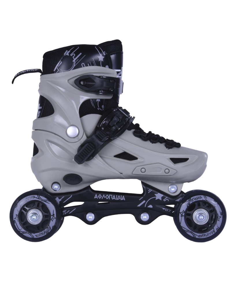 3K Αυξομειούμενα Πατίνια/Roller Skates/Παγοπέδιλα 3 σε 1 - Γκρι