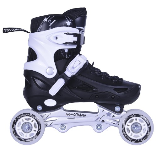 3K Αυξομειούμενα Πατίνια/Roller Skates/Παγοπέδιλα 3 σε 1 - Μαύρο