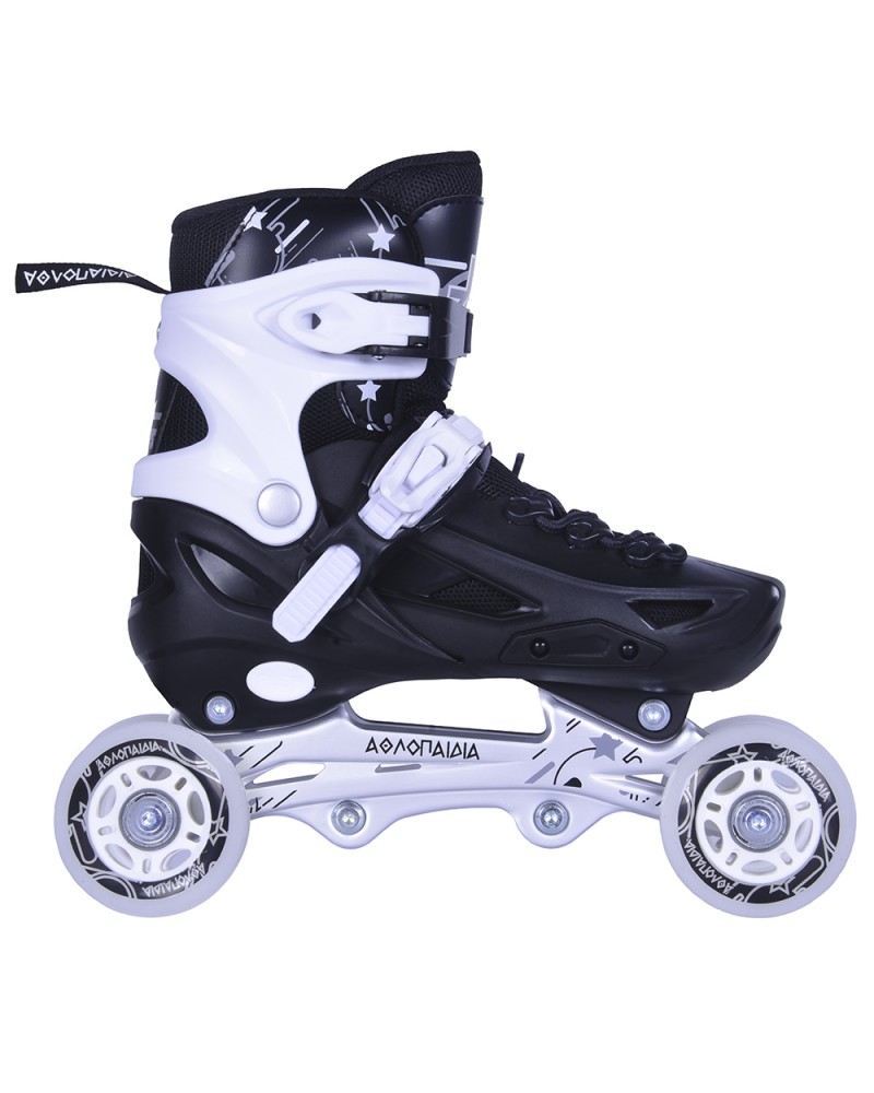 3K Αυξομειούμενα Πατίνια/Roller Skates/Παγοπέδιλα 3 σε 1 - Μαύρο