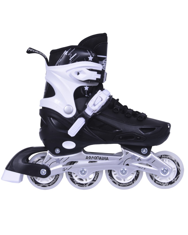 3K Αυξομειούμενα Πατίνια/Roller Skates/Παγοπέδιλα 3 σε 1 - Μαύρο