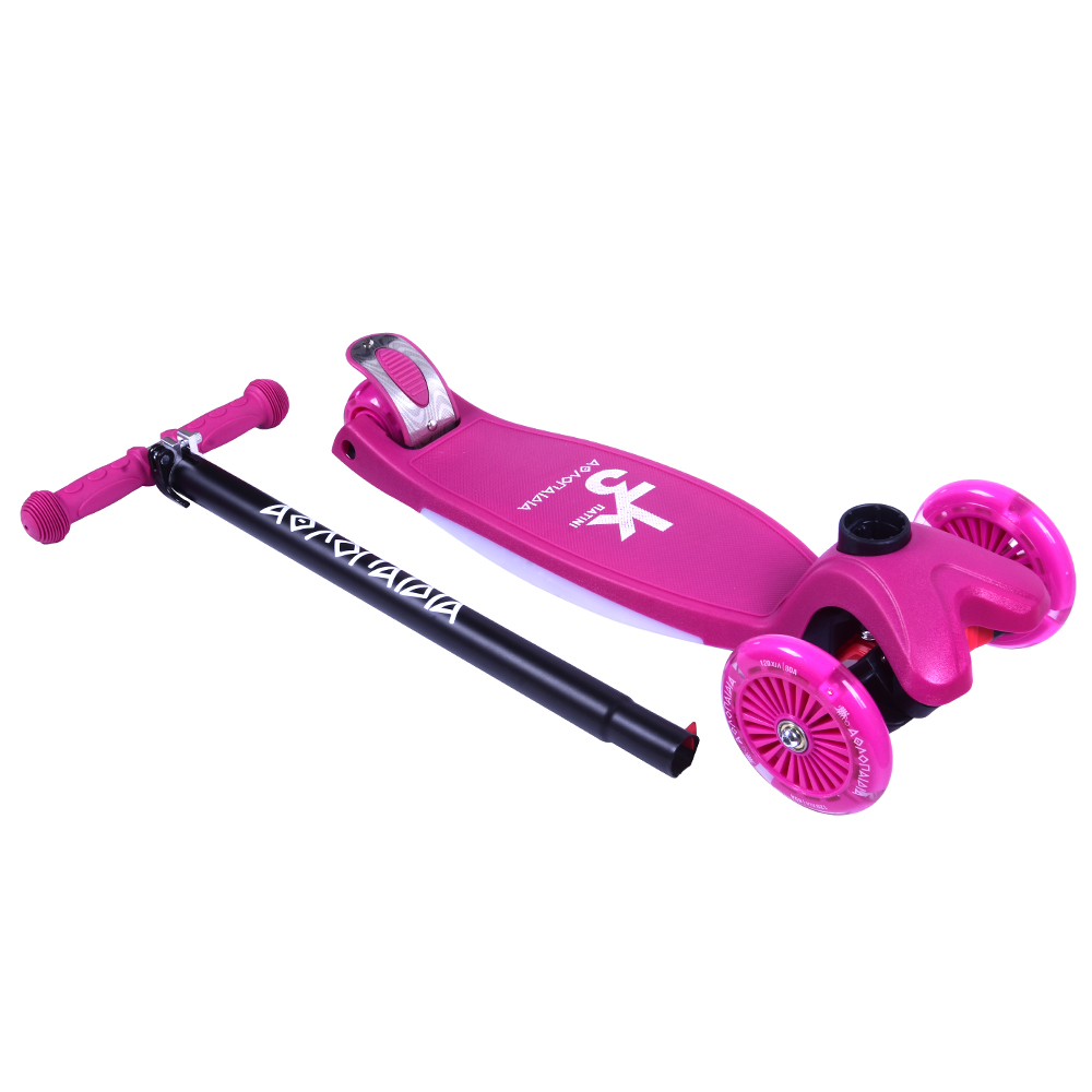 ΑΘΛΟΠΑΙΔΙΑ 3τροχο Πατίνι (Scooter) Με Φωτιζόμενη Βάση Και Ροδάκια - Φούξια