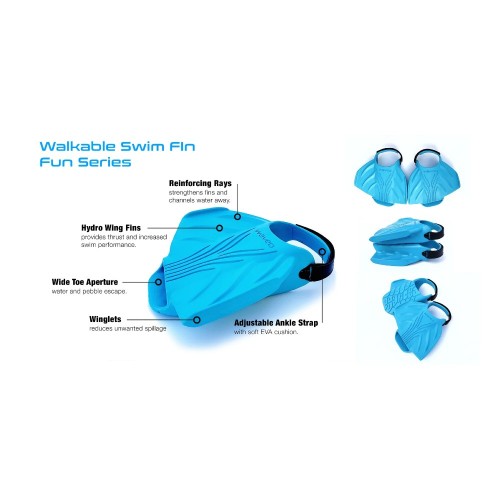 Waveo Swim Fins FLV1 Βατραχοπέδιλα Ρυθμιζόμενα - Blue