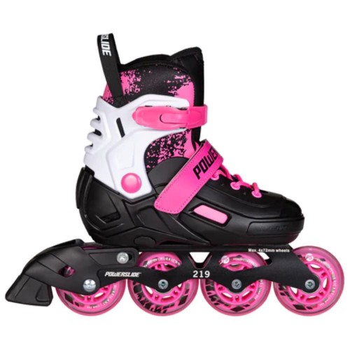 POWERSLIDE Khaan Magic Pink Adj. Αυξομειούμενα Πατίνια - Μαύρο/Λευκό/Ροζ