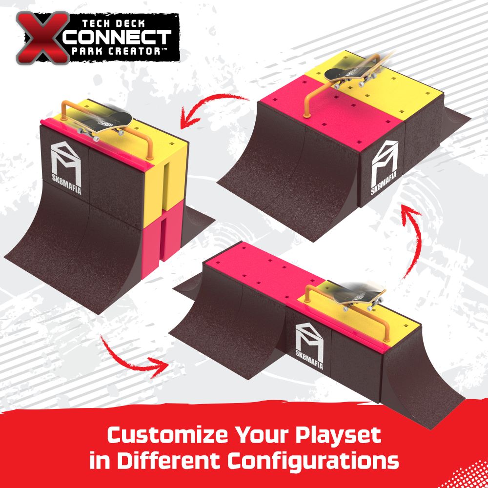 Tech Deck  X-Connect  Park Creator - 1 Μινιατούρα Τροχοσανίδα και 1 Ράμπα