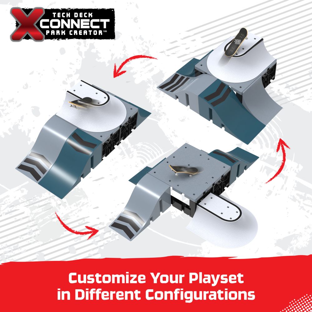 Tech Deck  X-Connect  Park Creator - 1 Μινιατούρα Τροχοσανίδα και 1 Ράμπα