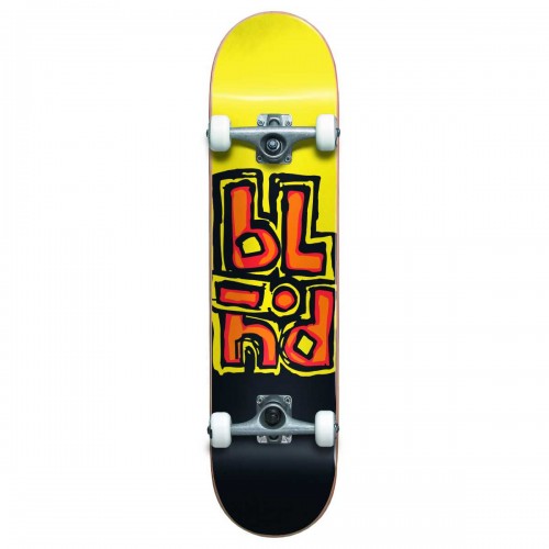 BLIND Og Stacked FP Soft Wheels Complete Skateboard 7.5' - Black/Yellow