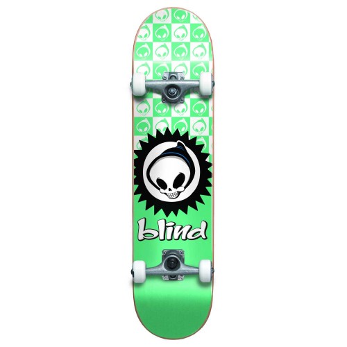 BLIND  Reaper Yth FP Soft Wheels Complete Skateboard Checkered7.375' - Teal