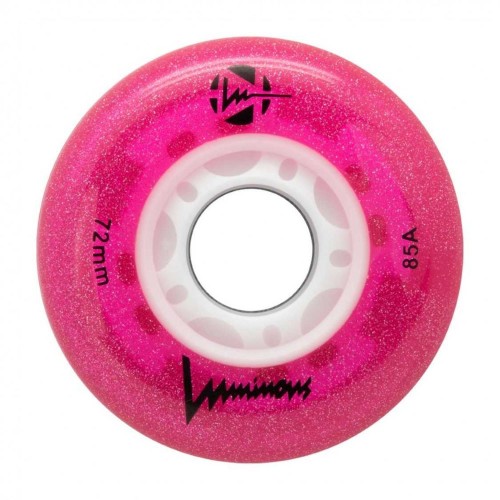 Luminous 72χιλ./85A Ροδάκια Led - Glitter Pink (4αδα)